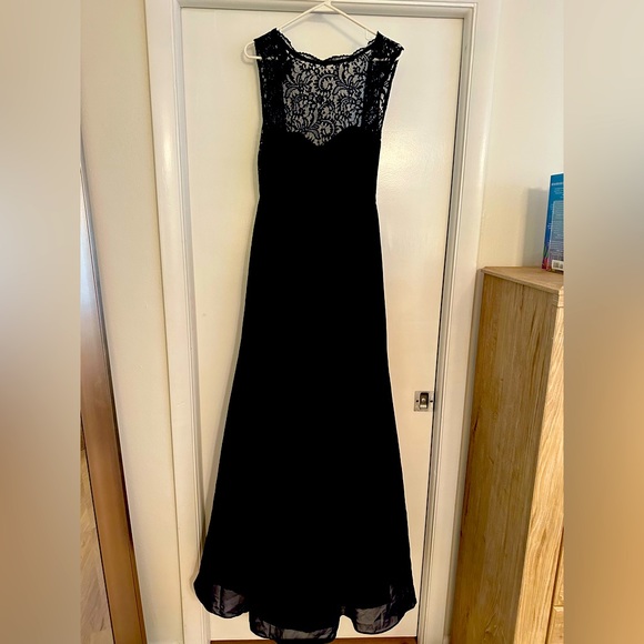 LIKE NEW! Womens Dessy Bridesmaid Dress NAVY - 8 - Picture 3 of 3